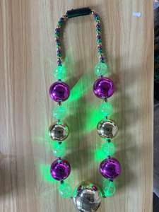 2026 Mardi <span class=keywords><strong>Gras</strong></span> Costume <span class=keywords><strong>Party</strong></span> Favors LED - Light up 44 "Jumbo Mardi <span class=keywords><strong>Gras</strong></span> Bead Collar Light up Shine Bright Mardi <span class=keywords><strong>Gras</strong></span> Beads - Product Image 3