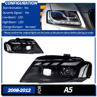 Bloc optique avant pour Audi A5 2008-2011, style RS5, LED DRL, clignotants séquentiels, projecteur