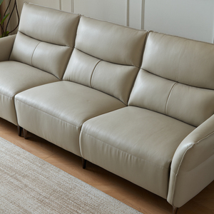 Sofá Reclinable Eléctrico Minimalista de Cuero Genuino, Sofá Reclinable <span class=keywords><strong>Motorizado</strong></span> de <span class=keywords><strong>3</strong></span> <span class=keywords><strong>Plazas</strong></span>, Muebles para Sala de Estar - Product Image 2