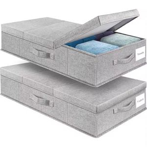 Multifunctional Large-capacity Foldable Under-bed Organizer Minimalist Pp Storage <b>Box</b> Set for Quilt Towel Reusable Lid - Product Image 1