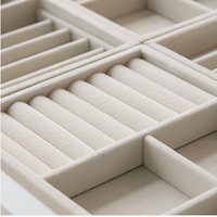 Organisateur de bijoux multifonctionnel, plateau pour bagues et colliers, séparateur de tiroir de coiffeuse, doublure en velours exquise, fabriqué en Chine