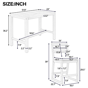 TREXM Patio Table and <b>Chairs</b> Set with Ergonomic <b>Chairs</b> for Poolside - Product Image 6