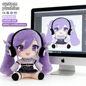 Muñeca K-pop Personalizada, Mercancía de Anime, Muñeca de Peluche de 20 cm, Niña Sentada con Cola de Caballo Morada, Juguetes de Peluche de <span class=keywords><strong>Manga</strong></span>, Muñeca de Peluche - Product Image 1