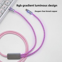Nouveau câble clavier-souris 2-en-1 Type-C en cuivre pur, double vitesse 8K, pour clavier de jeu RGB LAN-Caf à axe magnétique, transfert de données