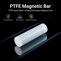 Barre magnétique en PTFE blanc laiteux, tige en polyfluoroéthylène, aimant permanent puissant pour la filtration de batteries et la séparation en laboratoire
