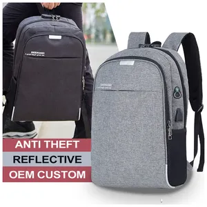 OMASKA Anti hırsızlık erkekler USB sırt çantası mochila para portatil geçirimsiz Commute Logo sırt çantası okul çantası 18 inç iş erkek çantası