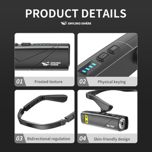 Smiling Shark Detachable Headlamp Led Rechargeable Outdoor Sports Lighting With <b>Dimmer</b> Adjustable Headband - Product Image 5