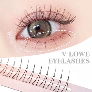 OEM韓国PBT 0.07マットブラックV字型合成ヘアDIYボトムラッシュJカールローワーアンダーつけまつげエクステンション - Product Image 1