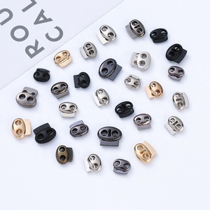 Custom Size <strong>Zinc</strong> <strong>Alloy</strong> Spring <strong>Cord</strong> <strong>Lock</strong> Stopper Adjustable Elastic Toggle Metal Buckle Plating Technique - Product Image 2