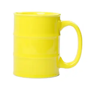 Wholesale Oil Barrel Shaped Ceramic Coffee Mug with Custom Design
