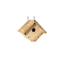 Hängendes Holz-Vogelhaus mit Schindeldach Nistkasten mit Rundem Eingang für Garten Hof Hinterhof Wildtier-Dekoration Geschenk