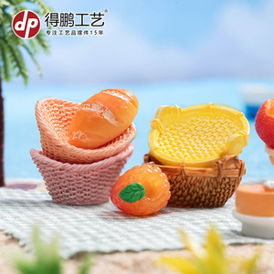 Miniature Resin Bamboo Baskets <b>Vases</b> Decorative Home Desktop Accessories Handmade Rustic Style D1896 - Product Image 3