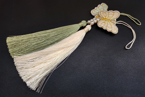 Handmade Butterfly Tassel Pendant Embroidered Silk Fringe Pendant for <b>Bag</b> <b>Charm</b> Home Decor - Product Image 3