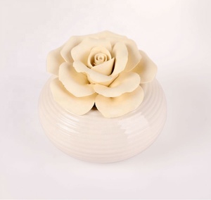 Ceramic <strong>Flower</strong> Many Different Scents Fragrance <strong>Clay</strong> <strong>Flower</strong> <strong>Diffuser</strong> with Ceramic Vase and Oil - Product Image 1