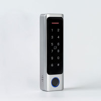 Lector de Control de Acceso Inteligente Tuya para Exteriores, Carcasa Metálica, Huella Dactilar, Código, Tarjeta RFID de Doble Frecuencia, Compatible con 12V / 24V
