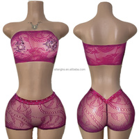 Tenues de strip-teaseuse sexy en gros d'usine, vêtements de danse exotiques en résille ornés de strass