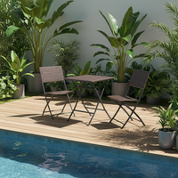 Ensemble de table et chaises de jardin modernes de haute qualité, en acier durable, table carrée pliable, écologique, pour hôpital, école