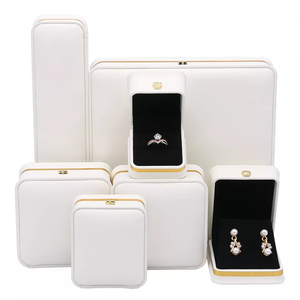 Mini scatola regalo di gioielli braccialetto braccialetto ciondolo orecchino anello <span class=keywords><strong>collana</strong></span> in pelle PU scatole di gioielli personalizzate scatola di imballaggio Set con LOGO - Product Image 3