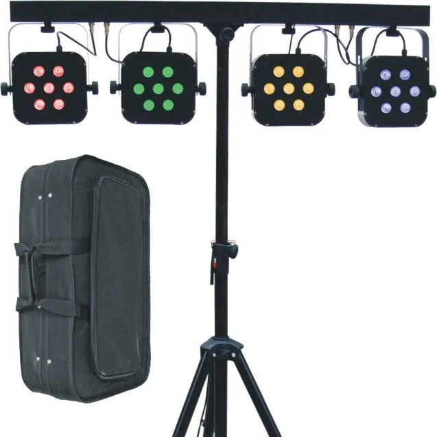 Tiitee Professional Portable Dj Lights Disco Dj Equipment 4pcs 7x10w RGBW 4in1 Led Par Bar Stage Lighting With Stand