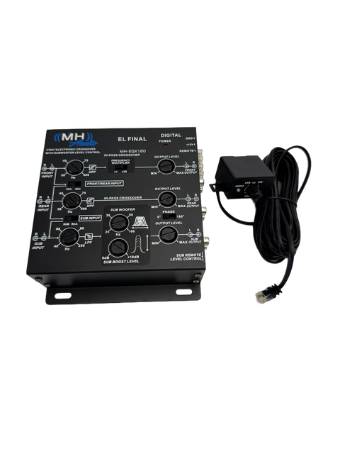 Car Electronic Crossover Audio Processor With Subwoofer Level Control 0 18dB Bass Boost 0°/180 Phase Switch Car Audio Crossover