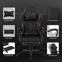 Vente en gros Thaïlande Colombie Premium noir logo complet Massage Chaise de jeu Pc confortable DDP Silla Chaise de jeu avec repose-pieds