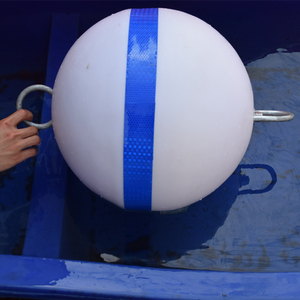 Bouées d'amarrage flottantes bleues et blanches en LLDPE à flottabilité stable avec anneaux de traction et piston pour bateau - Product Image 2
