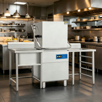 Lave-vaisselle industriel commercial électrique autonome de 9,8 kW à haute efficacité, certifié CE, pour restaurant