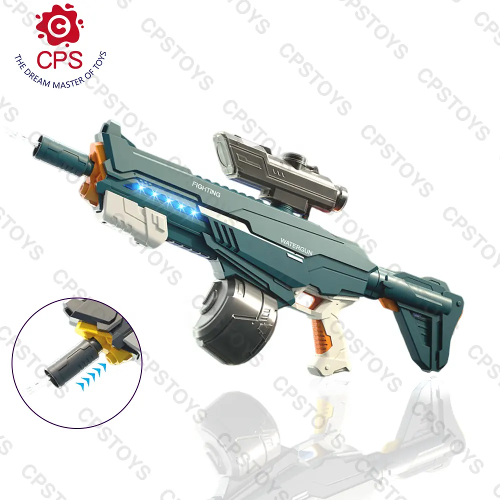 CPS 2 IN 1 Electric Pulse Water Gun with LED Light Battery Powered Waterproof Water Squirt Gun Automatic Adult Water Gun