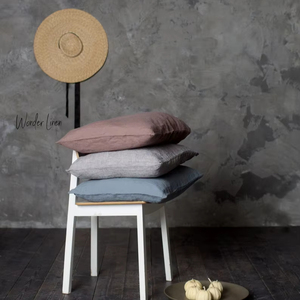 Funda de Almohada Decorativa de Algodón Gris Lavado a la Piedra, Cojín Natural Blanco Lavado, Suave, para Cama King, Tejido, Lavable, Antipolvo - Product Image 1