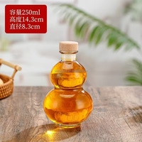 Bouteille en verre transparente vide en forme de gourde de 250 ml, 375 ml, 500 ml pour jus, eau, boissons froides, avec bouchon en T