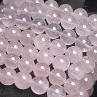 Perles rondes lisses en quartz rose naturel de Madagascar, de qualité supérieure, pour la création de bijoux, la conception et le bricolage