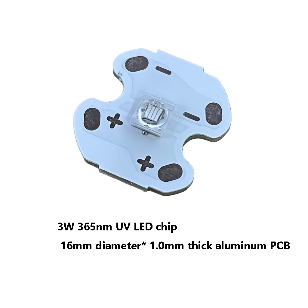 3W 365nm UV LED on 16mm Aluminum PCB Flashlight DIY for Nail Curing Lamp Germicidal Sterilization UVA High Power Star Board