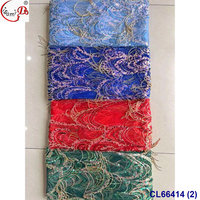 Kain Brokat Bordir Tulle Mesh Payet Bunga 3D Lisami Fashion, Seksi, Berkualitas Tinggi untuk Gaun Wanita, Gaun Pengantin, Pakaian Anak Perempuan dan Laki-laki