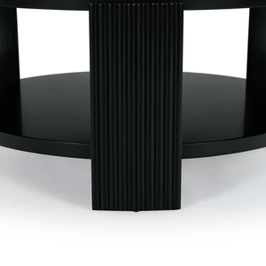 Hephaestus Mesa de centro de madera redonda Exclusividad sofisticada Liabella Mesa de centro de madera redonda Mesa de centro de tono elegante acabada - Product Image 3