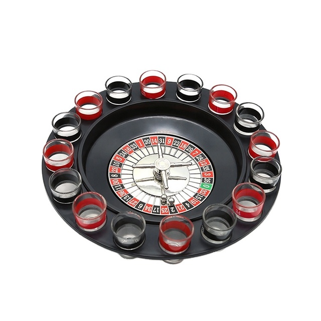 Russian Turntable Roulette Machine 16 Cup Adult Shuffle Game Set for 2-8 People Shot Drinking Spin the Wheel for Parties