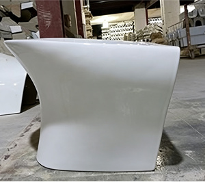 Lavabos <span class=keywords><strong>de</strong></span> Baño <span class=keywords><strong>de</strong></span> Cerámica <span class=keywords><strong>de</strong></span> Estilo Moderno, Lavabo Irregular Suspendido en la Pared con Desagüe, Montaje <span class=keywords><strong>de</strong></span> Grifo <span class=keywords><strong>de</strong></span> un Solo Orificio, para Hotel o Villa - Product Image 6