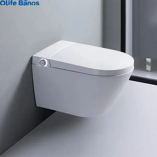 2024 Olife Banos étanche couleur blanche allongée monobloc mural automatique chauffage intelligent toilette avec réservoir mural