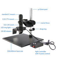 Mikroskop Digital Aluminium FT-Opto FA3D0325BF FOV Besar 2D/3D Monokuler Video Mikroskop Zoom 0.6-5.0X CCD