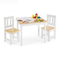 Ensemble de table et chaises d'étude pour enfants en bois de pin, mobilier de bureau pour activités de lecture et d'écriture à la maison ou en classe pour tout-petits