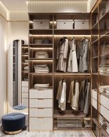 Armoire-Dressing LED Design en Bois avec Porte en Verre, pour Chambre à Coucher et Rénovation