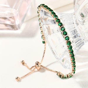 Bracelet en cristal pour femme, 3 mm, zircon, serti de strass, pour tous les jours, bijoux de mode, origine Yiwu - Product Image 1