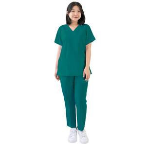 Conjunto Médico de Alta Calidad con Cómodo Top de Cuello en V y Pantalones de Cintura Elástica Diseñado para Profesionales de la Salud - Product Image 4