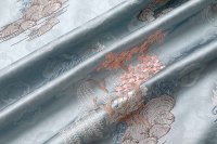 Broderie Jacquard Doux Brillant Polyester Satin Dentelle Tissu Styles de Points Croisés Imprimé Motifs Teints pour Robes et Sacs Couture