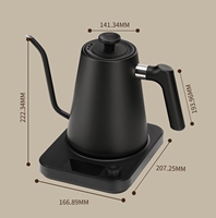 Hervidor Eléctrico Portátil Inteligente con Cuello de Cisne para RV, 0.9L 1200W, Acero Inoxidable 304, Temperatura Constante, para Leche, Té y Preparación de Leche para Bebés