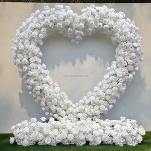 Arche de fleurs en forme de cœur rouge pour demande en <span class=keywords><strong>mariage</strong></span>, support métallique en forme de cœur avec décoration florale pour <span class=keywords><strong>mariage</strong></span> - Product Image 5