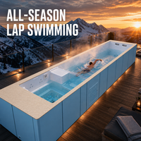 Ensemble piscine en fibre de verre clé en main de 40 pieds avec terrasse et équipement complet, piscine préfabriquée moderne pour les propriétés de luxe et les maisons privées