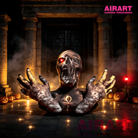 Buste de zombie gonflable géant avec de grandes mains, monstre squelette gonflable effrayant, accessoire de personnage gonflable d'horreur pour Halloween
