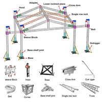 Système de treillis de toit en aluminium d'occasion, tour de levage, scène, éclairage, treillis carré à boulons, en vente, 300x300mm, 400x400mm