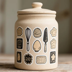 Small Business <b>Kitchen</b> Custom Logo Food Paper <b>Label</b> Box Seal Chicken Burger Restaurant PVC Cup Sticker - Product Image 6