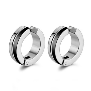 Hip Hop Men Jewelry Men Charm Simple Fashion Stainless Steel Ear <b>Clips</b> on Earrings for Men - Product Image 5